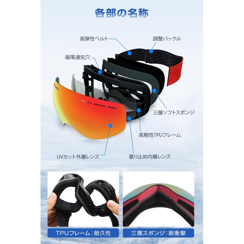 Rovolt Ski Goggles, Compatible with Glasses, 2024 New Appearance &