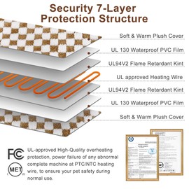 MIXJOY Heated Dog Bed, Waterproof Electric Dog Cat Heating Pad with Timer, Temperature Adjustable Heated Cat Bed for Winter, Auto Power-Off, Anti-bite Heating Pad for Dogs Cats-47''x28'', XLarge