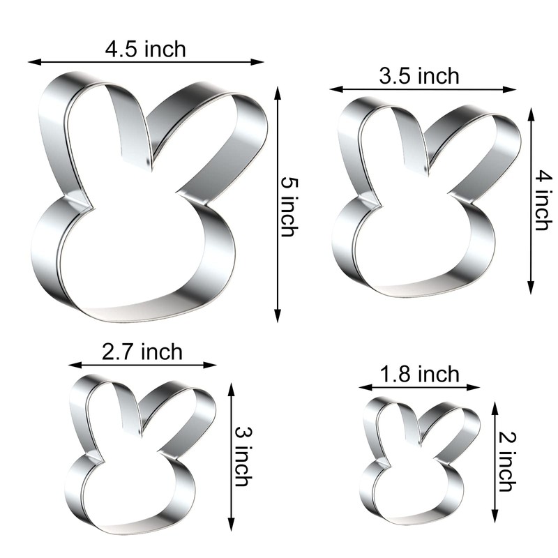 Cute Large Rabbit Head Bunny Face Cookie Cutter Set -