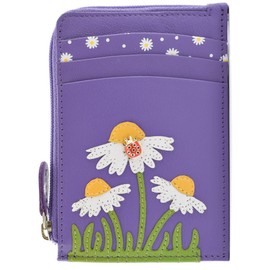 Mala Leather Peony Collection Leather Coin Purse/Card Holder RFID 4281_87 Purple