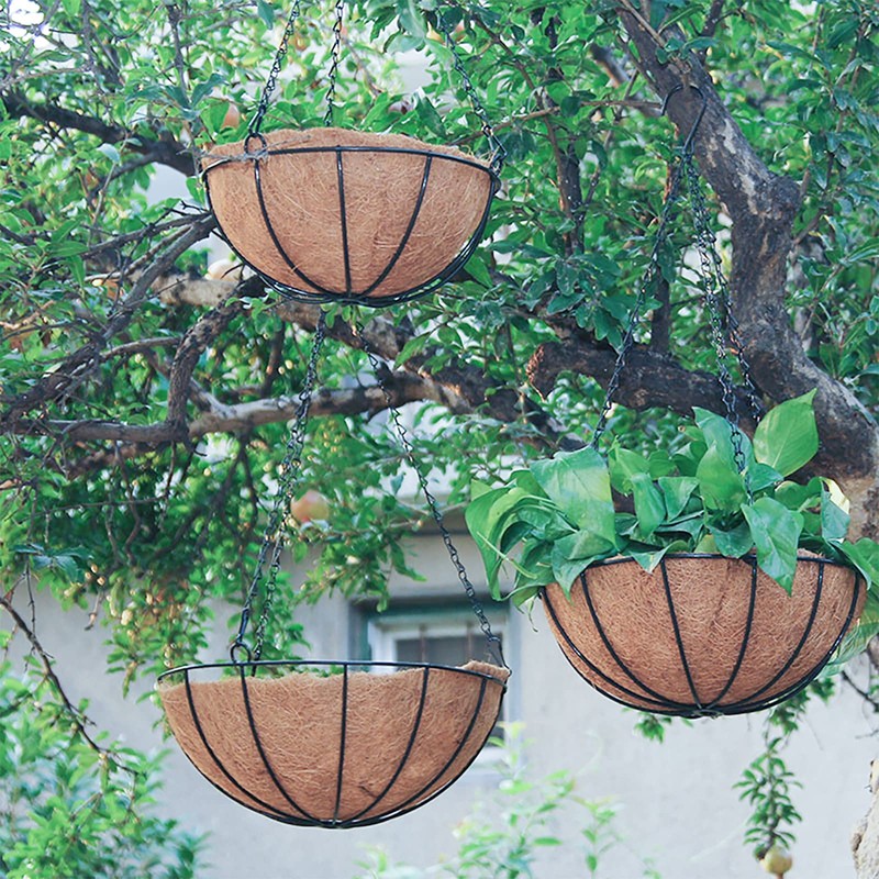 EIMQUVW 4 Pack Hanging Planter Basket with Coco Coin Liner