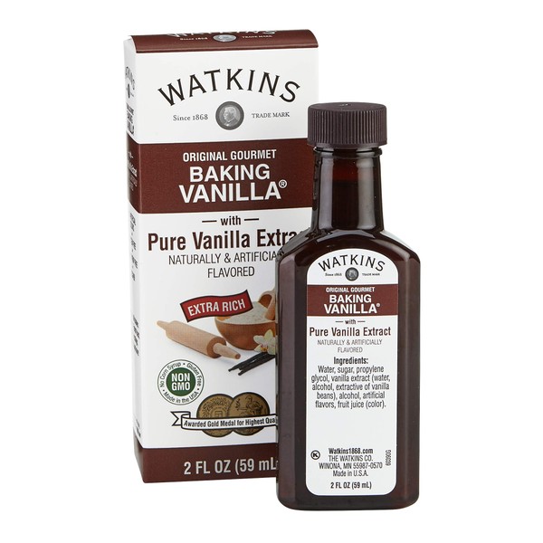 Watkins Original Gourmet Baking Vanilla with Pure Vanilla Extract, 2 Fl Oz, 1 Count (Packaging may vary)