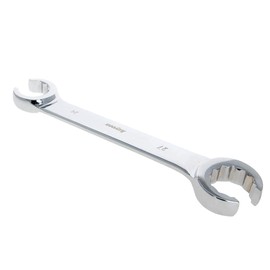 Utoolmart Flare Nut Wrench, 24mm x 27mm Metric Double Open End, Mirror-Chrome Plated High Carbon Steel, for Household Maintenance and General Repairs