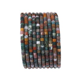 BEADIA Natural Indian Agate Short Cylinder Beads 2x3mm 155pcs Tube Loose Semi Gemstone Beads for Jewelry Making Design