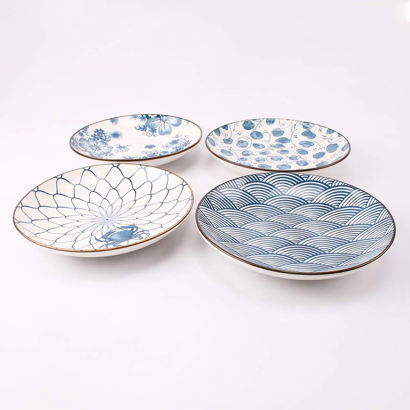 YALONG Ceramic Dinner Plate Set 7 Inch Appetizer Shallow Plates