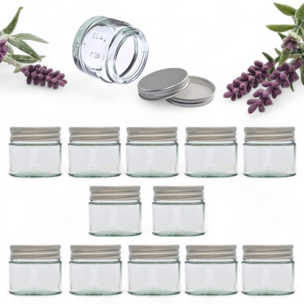 Clear Glass Ointment Jar with Aluminium Lid - Ideal for