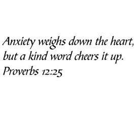 Tapestry Of Truth - Proverbs 12:25 - TOT2918 - Wall and Home Scripture, Lettering, Quotes, Images, Stickers, Decals, Art, and More! - Anxiety Weighs Down The Heart, but a Kind Word Cheers it up. P...