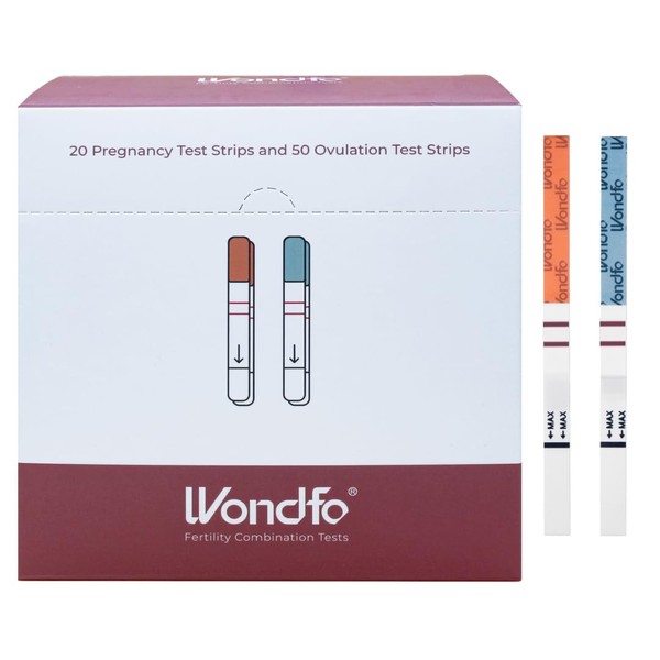 Wondfo 20 Pregnancy Tests and 50 Ovulation Tests Combo - Ultra Early Result Detection Kits Highly Sensitive Fast Home Self-Checking, Pack of 70
