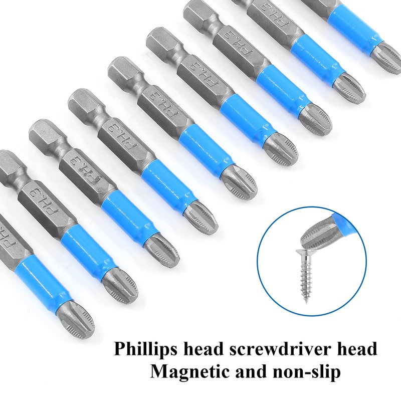 Biaungdo 10Pcs Magnetic Hex Anti Slip Phillips Screw Head Screwdriver