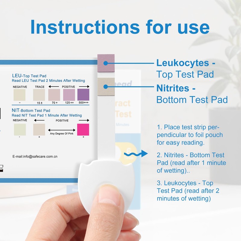 UTI Test Strips (6 Pack) | Detect Leukocytes, Nitrites in