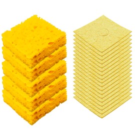 DaFuRui Soldering Sponge，30PCS 2.36" x 2.36" Replacement Welding Soldering Iron Tip Cleaning Pads Sponge Yellow Soldering Iron Special High Temperature Sponge