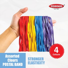 60 Pieces Rubber Bands Extra Large and Thick 8 Inch Rubber Band - Assorted Colour Heavy Duty Elastic Biodegradable Natural Rubber Bands