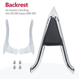 Aferrizu Passenger Rear Backrest Sissy Bar Luggage Rack Pad Kit Compatible With Yamaha V Star Drag Star XVS 1100 Classic 2000-2011