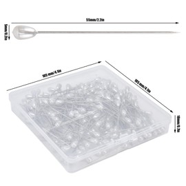 200 Alfileres con Cabeza de Perla en Forma de Lágrima, Alfileres Largos y Rectos para Coser, Alfileres de Ramo de Boda para Coser Decoraciones Artesanales de Boda