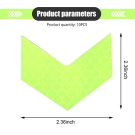 MOXRUQ 10 PCS Waterproof Reflective Tapes, 1.97" * 1.77" High Visibility Night Caution Warning Arrow Shape Safety Decals, Reflective Tape with Extra Strong Adhesive, Universal for Most Cars (Green)