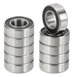 PATIKIL MR126-2RS Deep Groove Ball Bearing 6mm x 12mm x 4mm, 10 Pack Double Rubber Sealed Miniature Bearings for Electric Motor Industrial Machine, Black&Silver