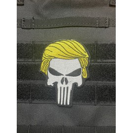 NWT Trump Punisher White Skull USA Tactical Morale Patch Hook Loop