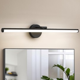 KAISITE Bathroom Vanity Light Over Mirror - 30 Inch Black Vanity Light Fixture 24W 4000K Dimmable Modern LED Bathroom Lighting Fixture Rotatable Bath Vanity Light Bar for Bathroom