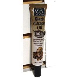 VIA Natural Black Castor Oil ~ 100% Natural ~ Hair, Scalp & Body ~ 1.5 oz Tube
