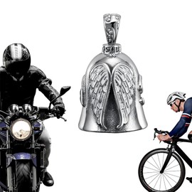 dinghaole Motorcycle Bell, Angel Guardian Riding Bell with Chain, Angel Motorcycle Biker Bell, Biker Luck Bell, Angel Motorcycle Biker Bell, Gift for Man Husband, Motorcycle Accessories Gifts