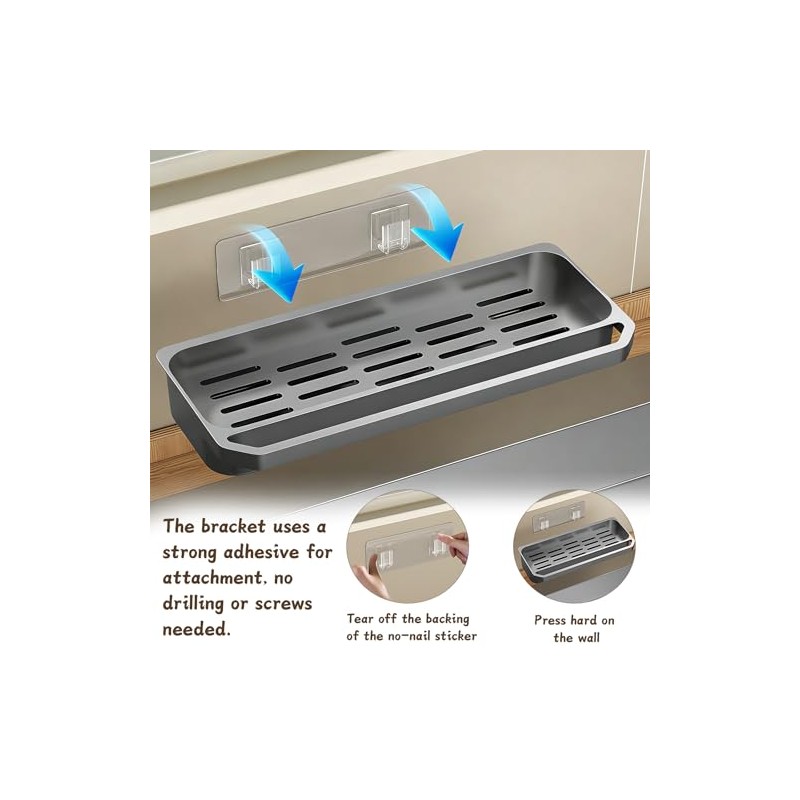 Kitchen Organisation, Sink Organiser, Wall Kitchen Shelf, No Drilling, Storage