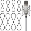 8 Pieces Black Universal Elastic Bands Replacement Microphone Shock Mount