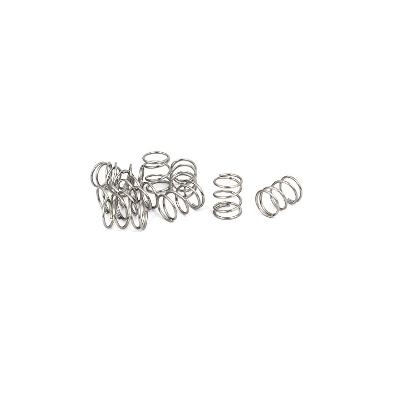 sourcingmap 0.7mmx8mmx10mm 304 Stainless Steel Compression Springs 10pcs