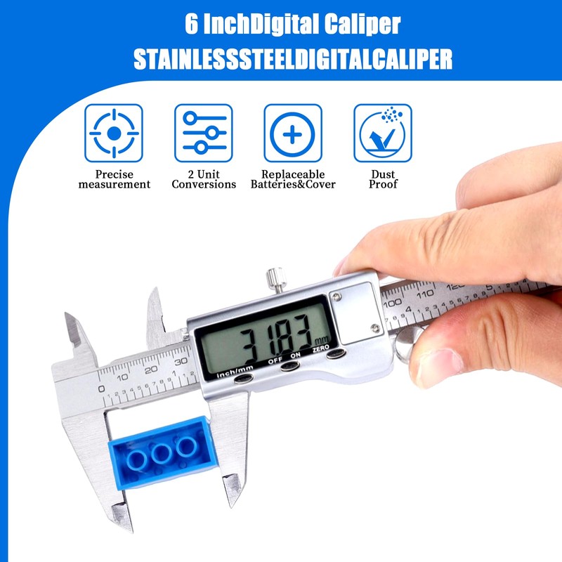 Digital Caliper Measuring Tool,Caliper Measuring Tool with Stainless Steel, Micrometer