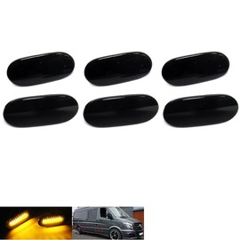RZG 6x Black Tinted Lens Side Marker Light LED Indicator Reflector Light for 2014-2022 MB Sprinter 906 907 910 Crafter 2E