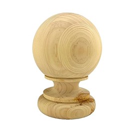 Highland Manor Wood Products Massive Kline Ball Finial - 8 1/4" Tall x 5 7/8" Wide - Unfinished Round Wooden Finial for Indoor Use - Perfect for Staircases or Bed Posts - (1 Finial) (Pine)