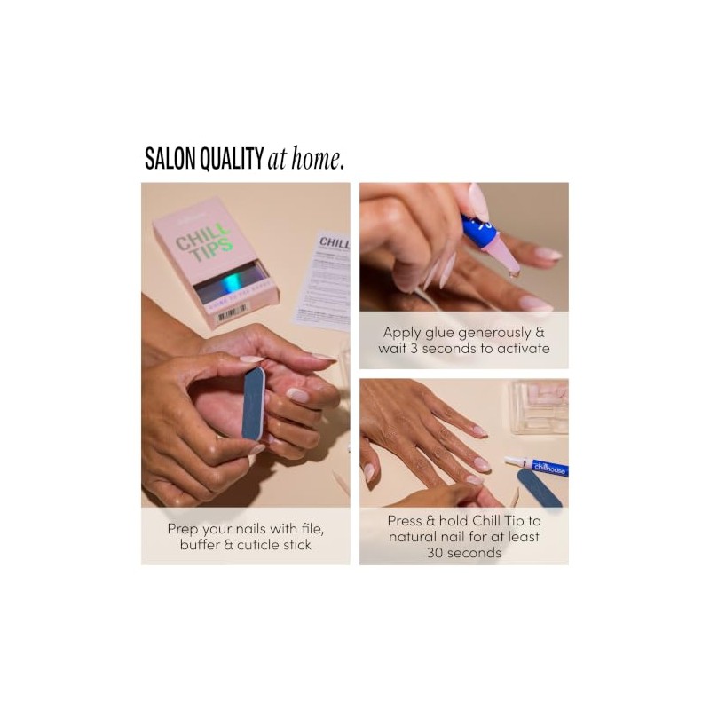 Chillhouse Chill Tips Simples | Juego de Uñas Clean Break,