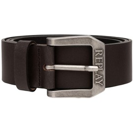 Replay Men's Leather Belt, Black Brown 128