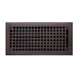 Naiture 6" x 10" Solid Brass Floor Register Mission Style in Oil Rubbed Bronze Finish