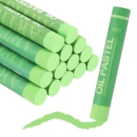 MECCANIXITY Soft Oil Pastels, Oil Pastel Crayons Vibrant Color Blendable Art Supplies for Painting Drawing Blending Painting Artists Beginners Professional(Grass Green, Pack of 36)