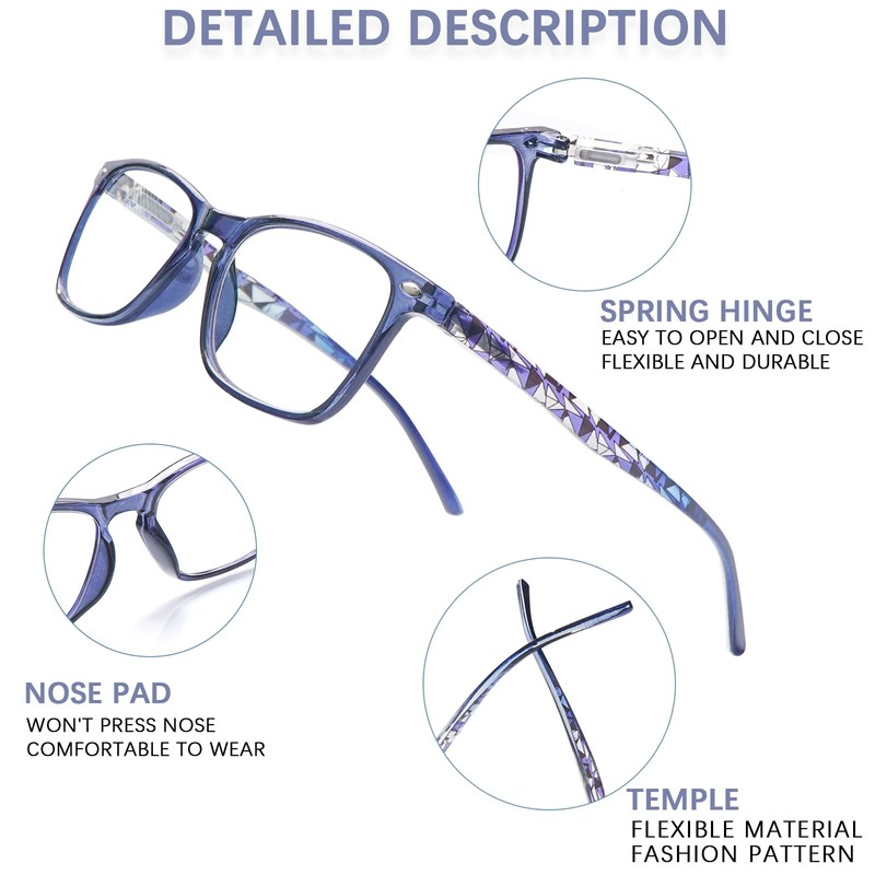 BONCAMOR 4 Pack Progressive Multifocus Reading Glasses Men and Women