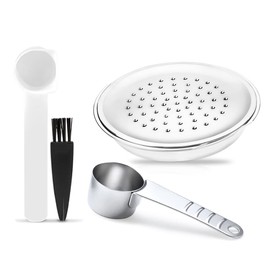 HAILASRE Reusable Coffee Capsule for Senseo HD7801 and Senseo HD6592 Coffee Pod Filter Refillable Stainless Steel with Metal Spoon