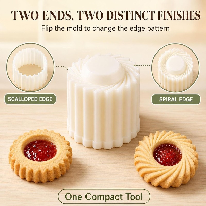 Sunflower Patterned Round Hand-Press Mooncake Double Ended Pastry Mold