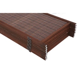 Legacy Decor 3 Panel Room Divider Brown Color Wood and Bamboo Weave