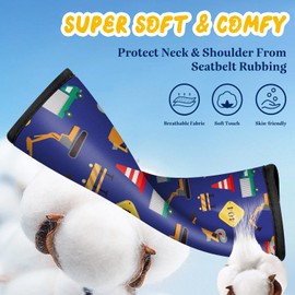 Akkya 2 Pack Seat Belt Cover Pad, Seatbelt Cushion Car Seat Strap Pads for Kids Cute Funny Carseat Stroller Shoulder Strap Protector Accessories(Pattern)