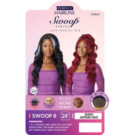Outre Lace Front Wig - Perfect Hair Line 13X4 - Swoop Series - Swoop 8 (DRFF CARAMEL MOCHA)