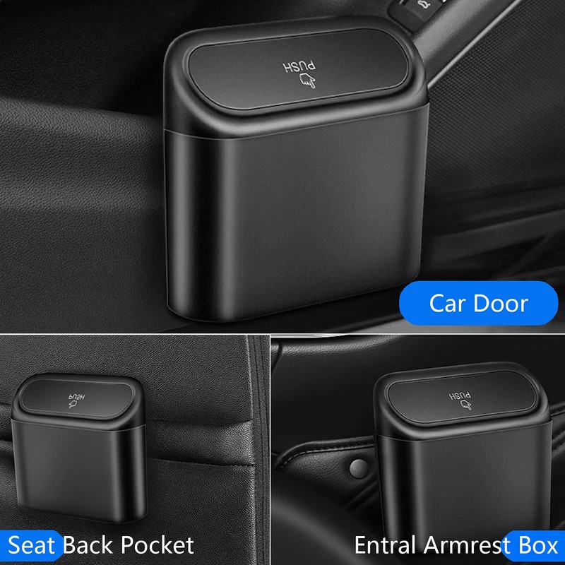 Car Trash Can Bin with Lid - 3 Packs Universal