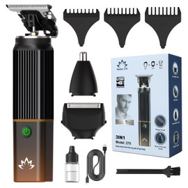 Hair Clipper for Men, 3-in-1 Trimmer, Multi Groomer & Electric Razor with Type-C Recharge, Mens Grooming Kit for Beard, Body, Face, Nose, Ear, Gifts for Men Husband Father