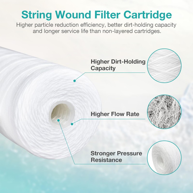 20 x 4.5 Inch 5 Micron String Wound Sediment Water
