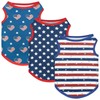 Vehomy 3Pack 4th of July Dog Vest American Flag Puppy