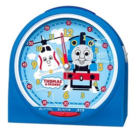 Seiko Clock CQ158L Table Clock, Blue, Body Size: 5.1 x 5.3 x 3.3 inches (12.9 x 13.6 x 8.4 cm), Thomas the Tank Engine Educational, Analog, Switchable