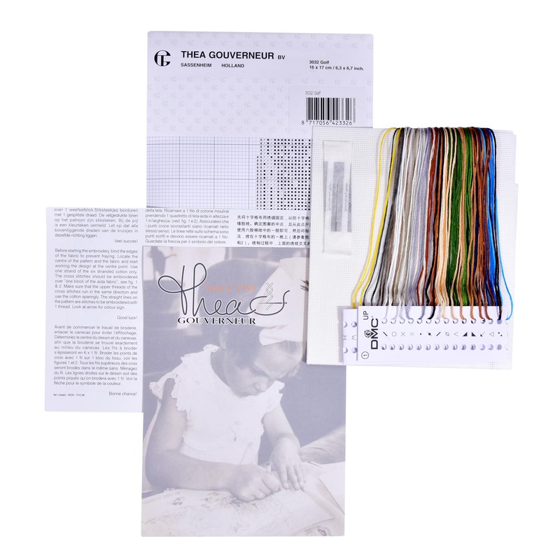 Thea Gouverneur 18 Count Counted Cross Stitch Kit, 6-1/4 by