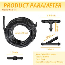 DACIRTY 30 PCS Front Windshield Washer Hose Kit, 13 ft. Washer Hose and T-type Y-type I-type Hose Fitting, Connects to Pump Nozzle Mounting Fittings, Universal Fit for Most Cars (Black)