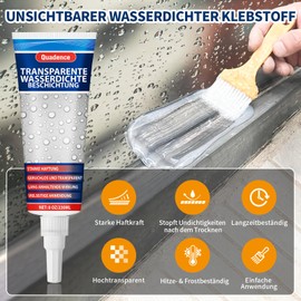 Polyurethane Waterproof Coating, Quadence Invisible Waterproof Sealant Transparent Anti-Leaking Insulation Adhesive for Roofs, Walls, Bathroom, Shower, Window Sills, Indoor & Outdoor Sealant 460ml