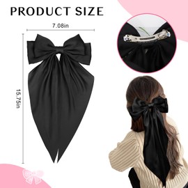 AMCAMI 6 PCS hair clips hair bows for women hair accessories hair clips for styling bows for women hair accessories for girls ribbon for hair coquette accessories hair clips（black&white)