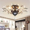 SEOL-Light Vintage Crystal Branches Chandeliers Black Ceiling Light Flush Mounted